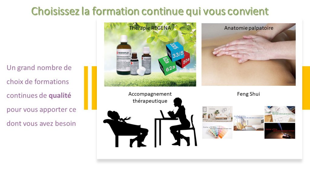 un grand choix de formations continues pour thérapeutes naturels